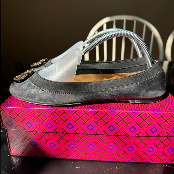 Tory Burch Claire Elastic Ballet Size 9.5 Black - Picture 4 of 14